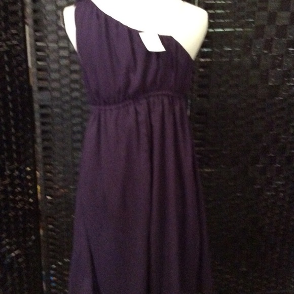 New MERONA Purple One-shoulder DRESS Sheer XS - Picture 4 of 16